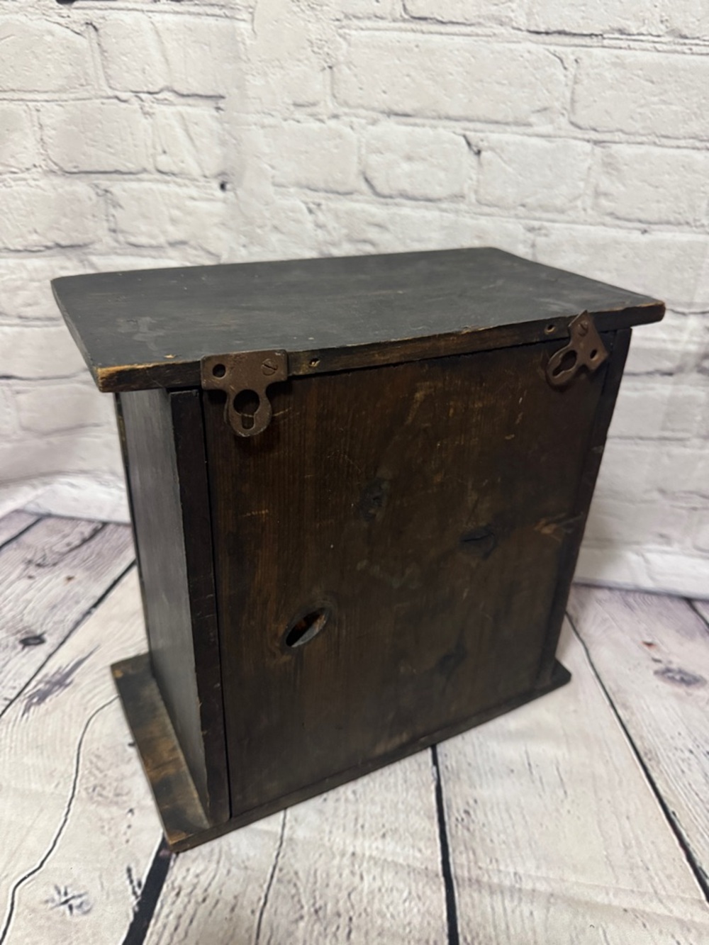 Spiritual Herb Wicken Decorative Black Wooden Cabinet with Copper Accents - Picture 7 of 8